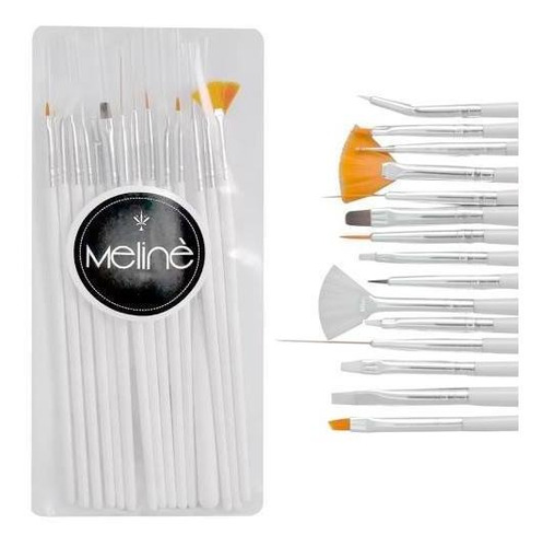 Meline Kit X 13 Pinceles + Dotting Decoración De Uñas Local