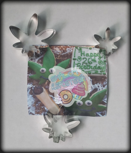 *kit 3 Mini Cortadores Galleta Hojas Marihuana Fondant Royal