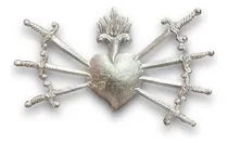 Comprar Dije Corazón Con 7 Dagas O Dolores En Plata De 8cm X 5cm