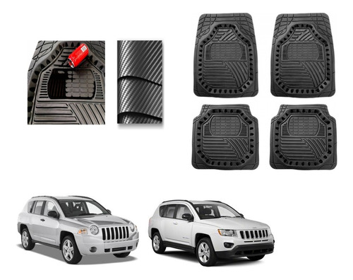 Tapete Carbono 3d Grueso  Jeep Compass 2007 A 2017