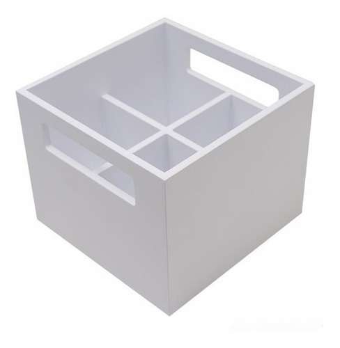 Porta Talheres Branco 4 Divisorias De Mesa Em Mdf Laca Luxo 