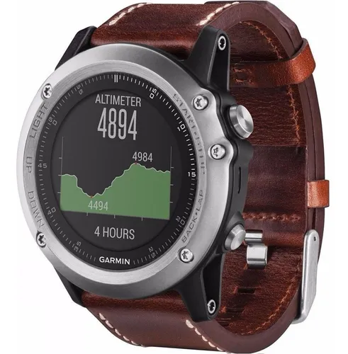 Garmin Fenix 3 Zafiro Silver Correa Cuero Sin Hrm Gps Reloj