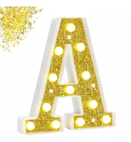 Letras iluminadas, letras con luces brillantes, funcionan con pilas, letras  LED del alfabeto, letras del alfabeto, letreros para luz nocturna, bodas