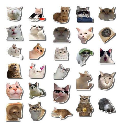 Sticker Pegatinas Memes Gatos Divertidos Decoración 50pcs