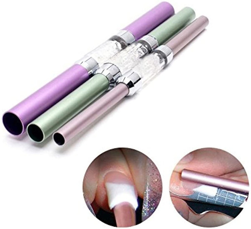 3pcs Nail Art C, Diseño De Curva Rod Stick Set Vidrio Acri