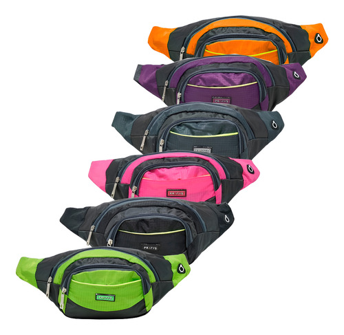 Riñonera Bandolera Urbana Cruzada Deportiva Viaje Resistente Color Naranja