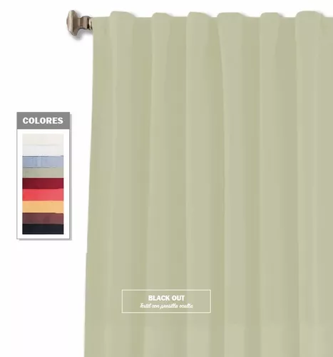 Juego de Cortinas Blackout Textil Presilla Oculta - Verde Malva