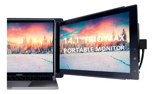 Mobile Pixels Trio Max Monitor portátil, monitor portátil de doble pantalla  para llevar, pantalla IPS Full HD de 14 pulgadas, USB A/tipo C, Plug and