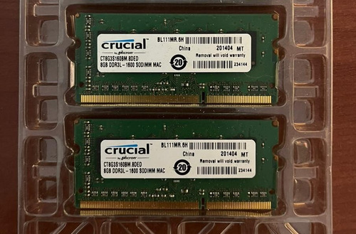 Memoria Ram Crucial 8 Gb Ddr3l 1600 Sodimm Mac