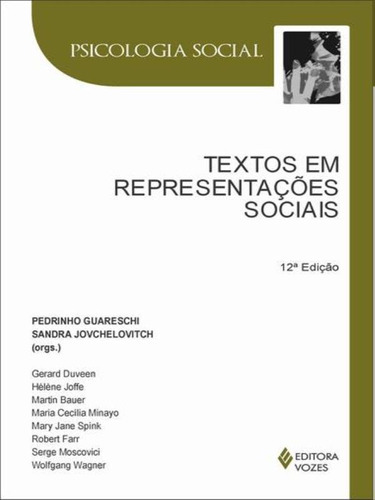 Textos Em Representações Sociais, De Minayo, Maria Cecília De Souza. Editora Vozes, Capa Mole Em Português