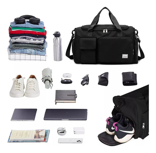 Bolsa De Gimnasio Impermeable De Gran Capacidad Con Comparti