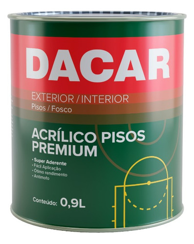 Pintura Para Pisos Dacar Premium Latex Acrílico 0,9l