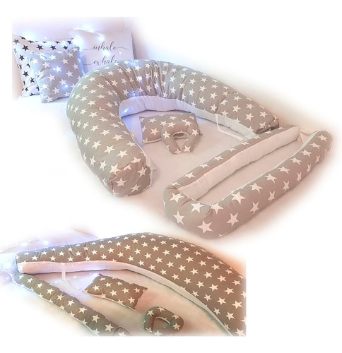 Imagen 2 de 4 de Almohada Embarazo Extra Grande+set-algodon 100%