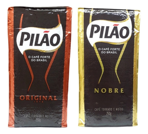 Kit Café Pilão Com 1 Aroma Original 250g + 1 Nobre 250g