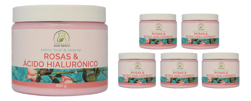 Crema Corporal De Rosas Con Ácido Hialurónico (400g) 6 Pack