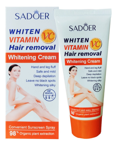 Crema Depiladora Aclaradora Sadoer Con Vitamina C 60g