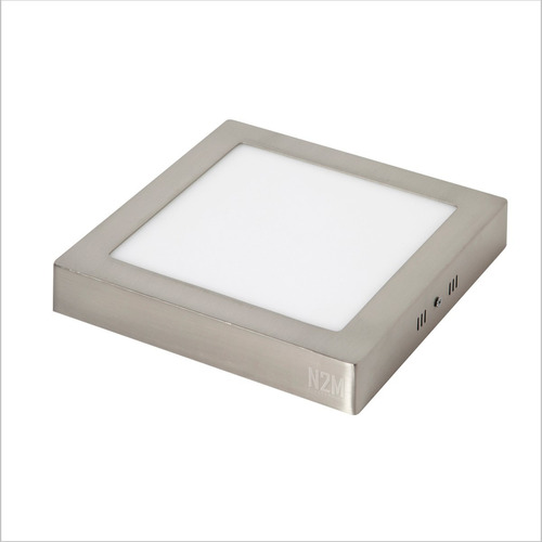 Plafon Led Cuadrado Aplicar 6w Panel Marco Plata