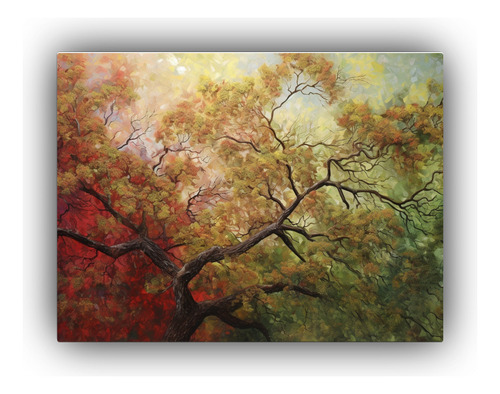 65x50cm Cuadro Decorativo Estilo Estilo Óleo Árbol Bosque