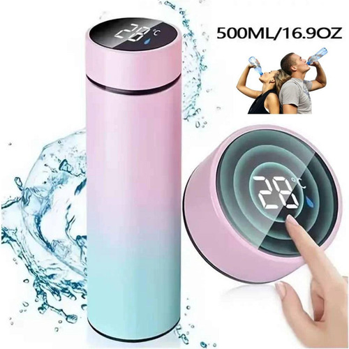 Botella térmica con pantalla de sensor para niños y niñas de 500 ml