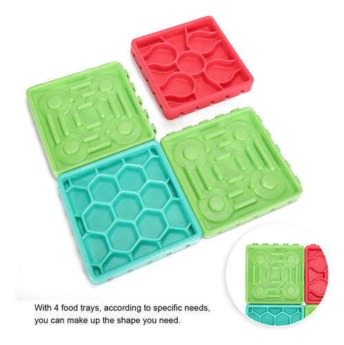 Cuenco Slow Food 4 En 1 Para Mascotas, Lamer, Comer, Antides