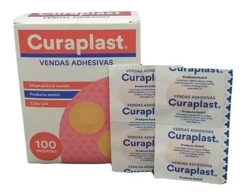 Parche Curita Redondo Curaplast 100 Vendas Adhesivas 