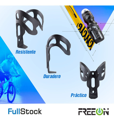 Porta Ánfora Para Bicicleta Aluminio Negro Ligero Freeon