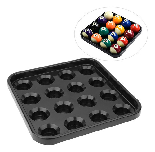 * Bandeja De Billar Con Capacidad Para 16 Bolas Pool Negro