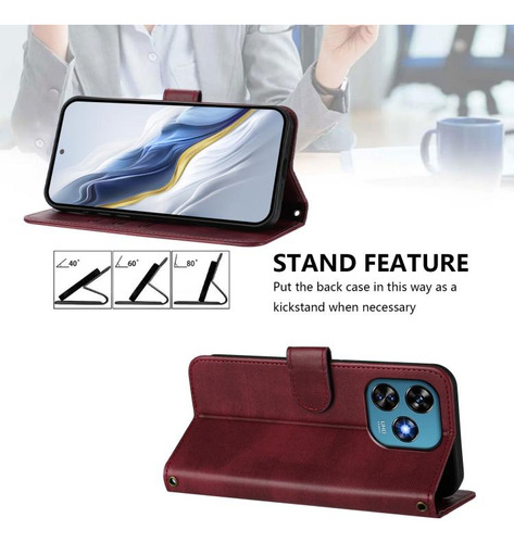 Funda De Piel Retro Para Oukitel C57s/c57 Pro/blu J12/ouki