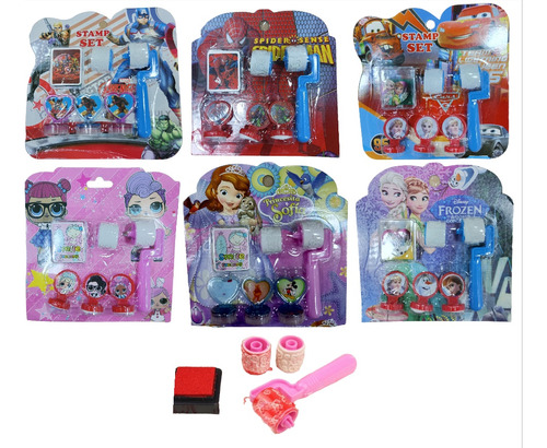 Set Sellos Infantiles X 6 Und Cars Frozen Piñatas Sorpresas 