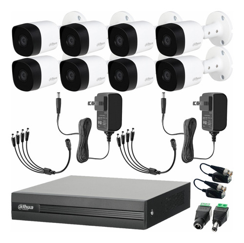 Kit Cctv Dahua Dvr 8 Ch 2mp Wizsense Y 8 Camaras Metalicas
