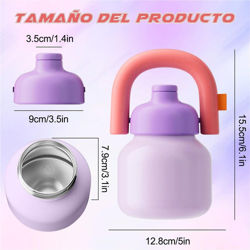 Botella Térmica Acero Inoxidable Para Mujer Con Asa 1 Litro