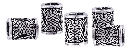 24 Piezas Cuentas de Barba de Pelo Cuentas Trenzadas Cuentas Vikingas Nórdicas, 6 Piezas Pinzas de Pelo de Tirar y 160 Bandas de Goma Negra con Bolsa para Pulsera Collar (Plata 24 Piezas Cuentas de Barba de Pelo Cuentas Trenzadas Cuentas Vikingas Nórdicas, 6 Piezas Pinzas de Pelo de Tirar y 160 Bandas de Goma Negra con Bolsa para Pulsera Collar (Plata
