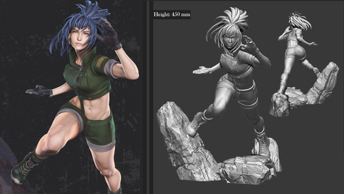Kof Leona Heidern Ka Archivo Stl Para Impresión 3d