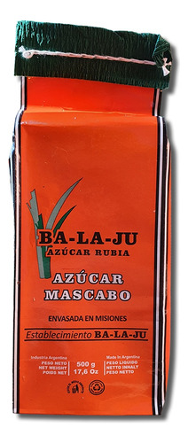 Azucar Ba-la-ju Mascabo 500gr X12 Unidades