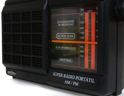 Imagem 2 de 5 de Radio Portátil Motobras Am Fm 4 Pilhas E Bivolt Fone Ouvido