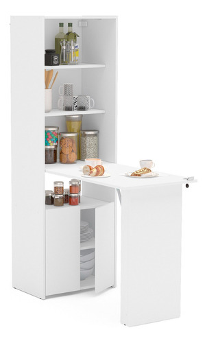 Mesa De Cocina Plegable Vekka Color Blanco