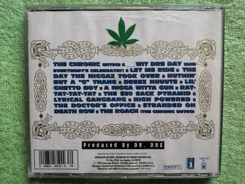 Eam Cd Dr. Dre The Chronic 1992 Album Debut Hip Hop & Rap