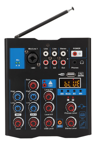 Sistema Mezclador De Micrófono Inalámbrico Dual De 4 Canales