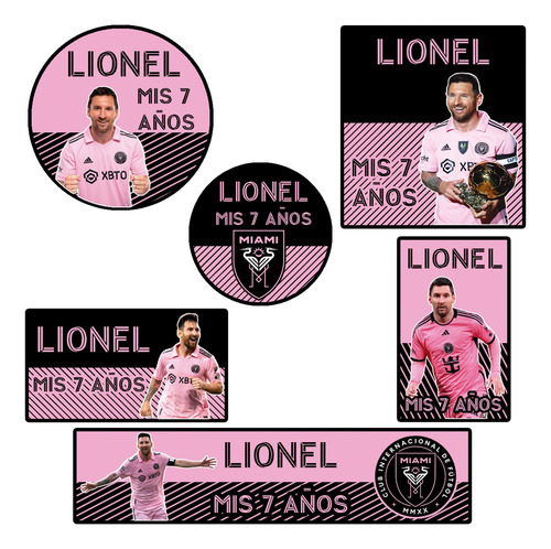 Kit 180 Stickers Messi Miami Inter Candy Bar Etiqueta Futbol