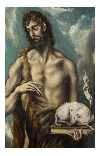 Vinilo 50x75cm El Greco Saint John The Baptist Manos