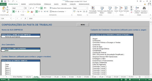 Planilha Contas A Pagar E Receber