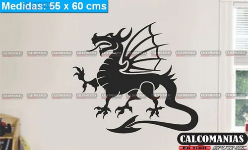 Vinilo Decorativo Dragon Con Alas 