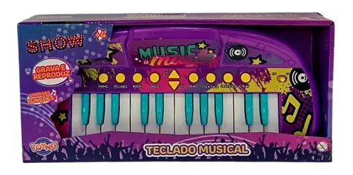 Teclado Musical Infantil - Show - Grava e Reproduz - Rosa - Toyng