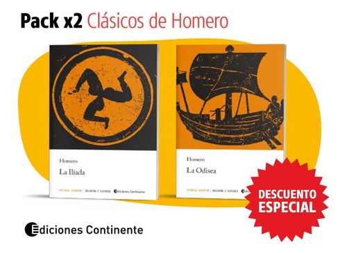 Pack Oferta 2 Libros Clasicos De Homero 