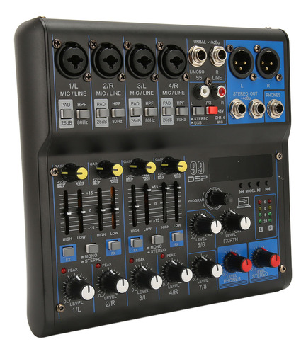 Panel De Sonido Studio Mixer Sound De 8 Canales, 99 Dsp Effe