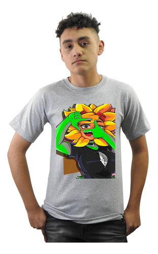 Playera Panda Gris Girasol Plantas Zombies Solar Flare