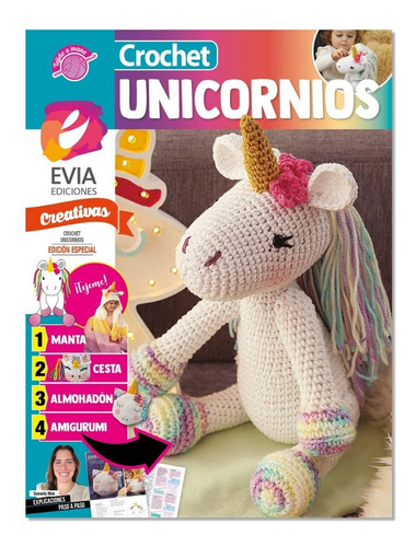 Revista Evia Crochet Unicornios Amigurumi Manta Almohadón 