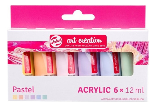 Tinta Acrílica Talens Art Creation 6 Cores Pastel 12ml