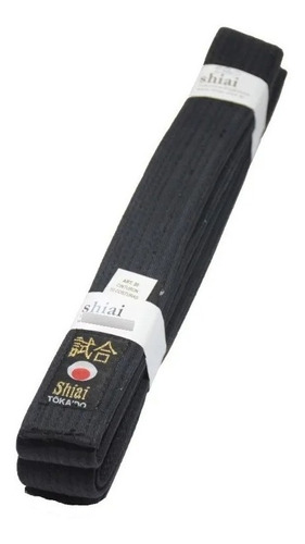Cinto Judo Karate Negro 10 Costuras ,marca Shiai!