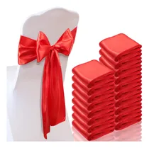 Comprar 80 Unidades De Lazos De Satén Para Silla, Lazos Rojos Para S